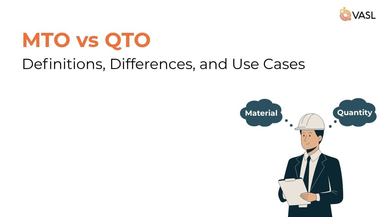 Contractor reviewing MTO vs QTO differences on blueprint