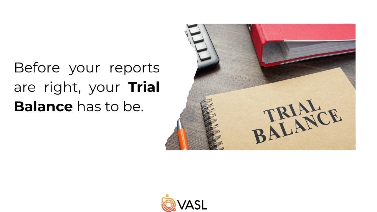 Trial Balance in bookkeeping Register on right side