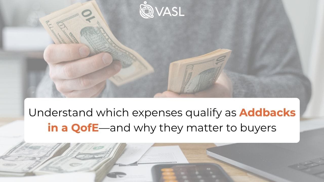 addbacks in a QofE report