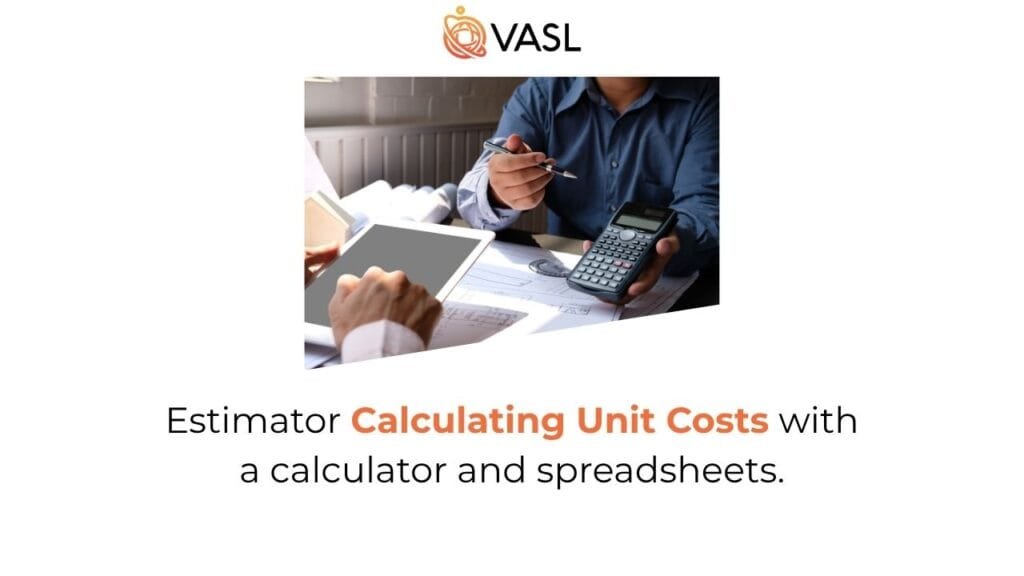 Estimator creating a unit cost estimate from construction plans