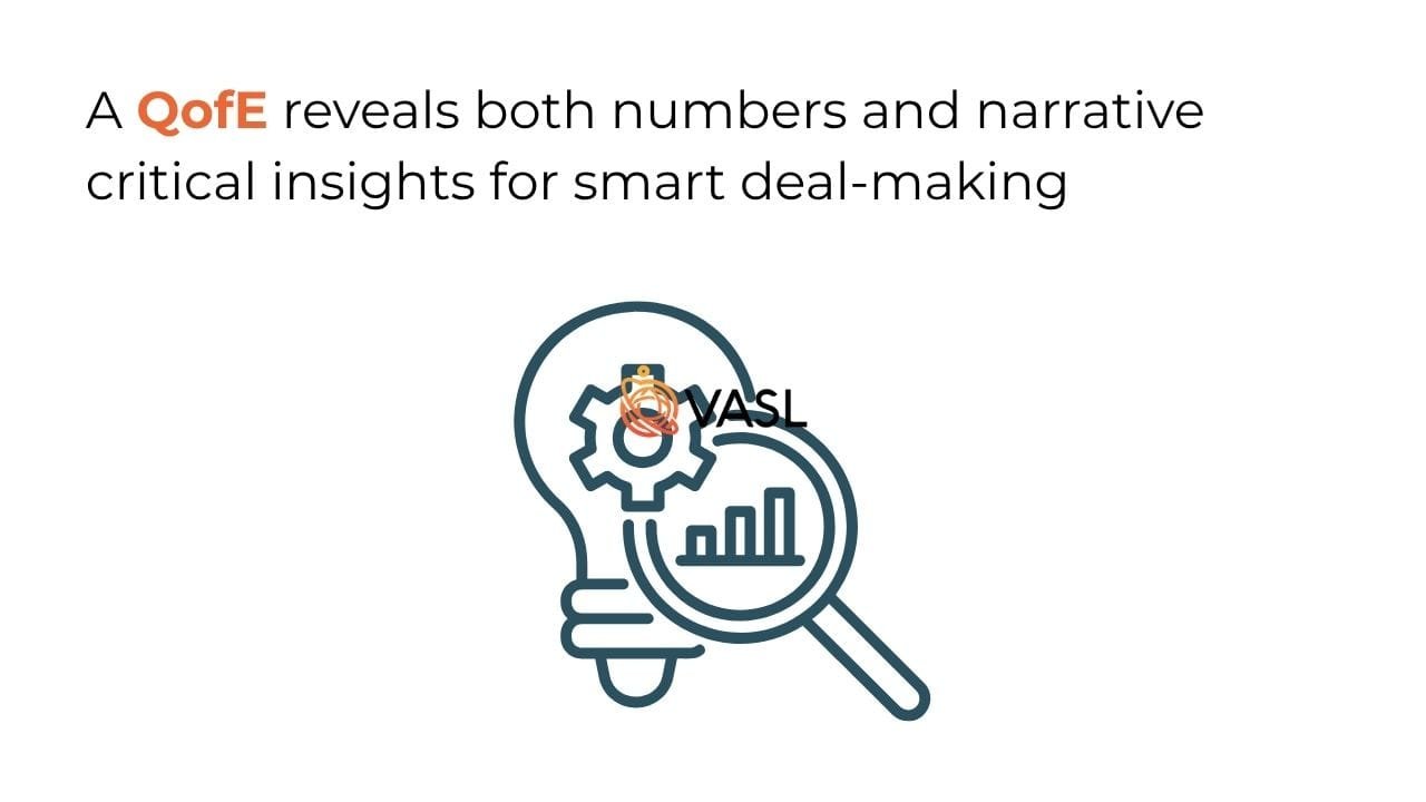 A QofE Report Reveals both numbers and narrative critical insights for smart deal-making