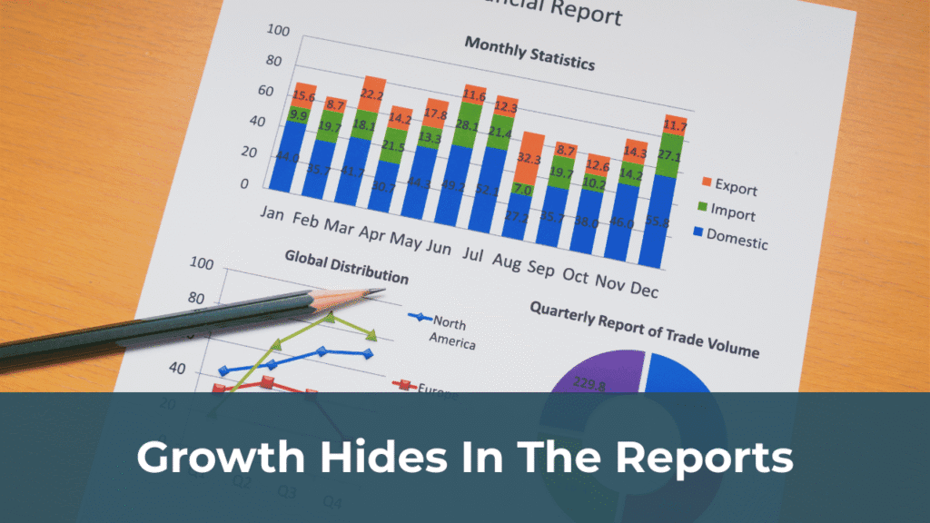 Business owner reviewing SMB reporting dashboard with charts and KPIs
